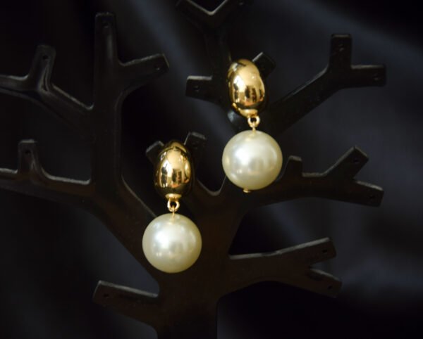 Aretes Gota Con Perla Grande