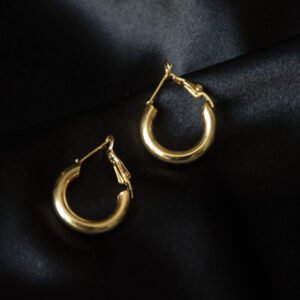 Arracada Dorada Gota de Agua