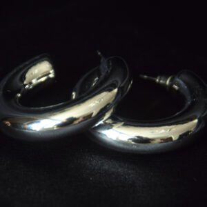 Arracadas grandes plateadas lisas chunky