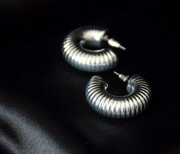 Arracadas Medianas Plateadas Kisas Chunky