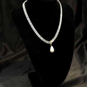 Collar Plata Zirconia Una Perla