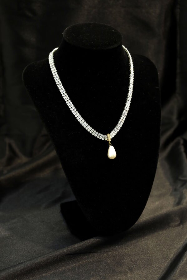 Collar Plata Zirconia Una Perla