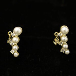 Aretes miniperlas con circonia mini gota