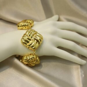 Pulsera Dorada Cuadros Crunchy