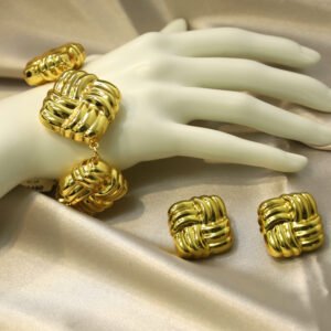 Pulsera 6 Cuadros Dorados