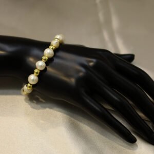 Pulsera Perla Doradas Elástico