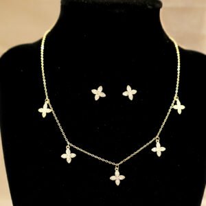 Set dos piezas florecitas doradas